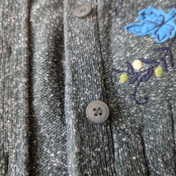 Forest Green Leaf Cardigan - Picture 5 of 7